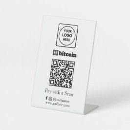 Expositor En L Código QR de Bitcoin | Logotipo comercial de escan
