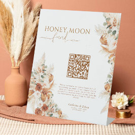 Expositor En L Código QR de Boda para Fondo de Luna de Miel Simpl