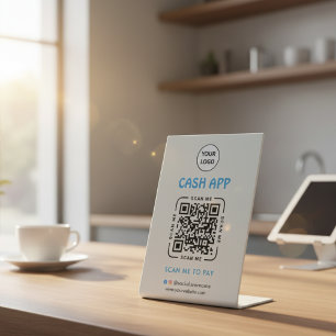 Expositor En L Código QR de Cash App Pago con Escaneo de Pago Log