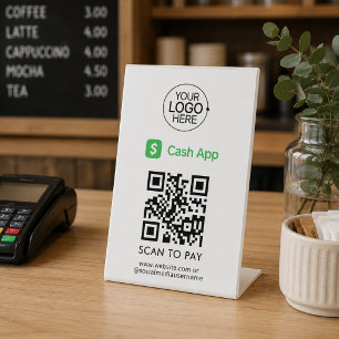 Expositor En L Código QR de Cash App Pago sin Contacto Agregar Lo
