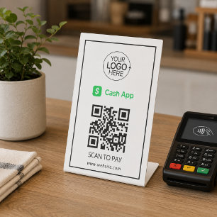 Expositor En L Código QR de Cash App para pago con logo sin conta