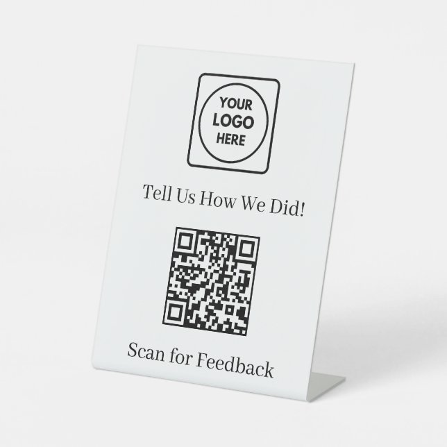 Expositor En L Código QR de comentarios de clientes | Calificació (Anverso)
