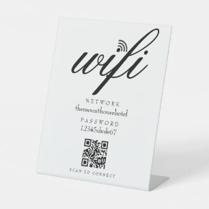Expositor En L Código QR de contraseña de red Wifi de negocio min