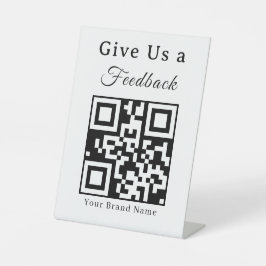 Expositor En L Código QR de dejar una reseña Letrero de pedestal 