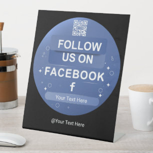 Expositor En L Código QR de Facebook de Blue Social Media Seguirn