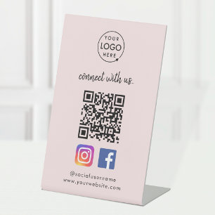 Expositor En L Código QR de Instagram en Facebook   Rosa de los m