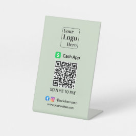 Expositor En L Código QR de la aplicación de efectivo Rótulo