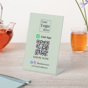 Expositor En L Código QR de la aplicación de efectivo Rótulo Pede