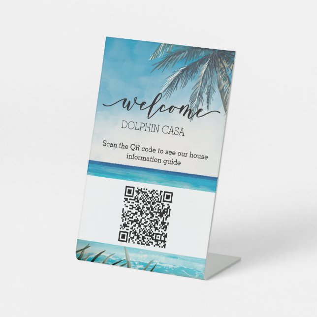 Expositor En L Código QR de la Guía STR Libro de invitados Playa (Anverso)