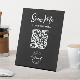 Expositor En L Código QR de Logotipo Personalizado Escanéame Rest