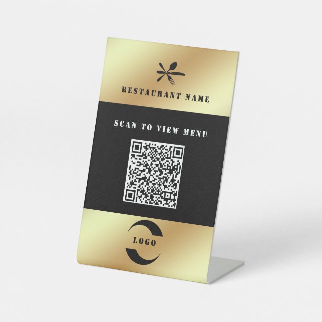 Expositor En L Código QR de menú digital (Anverso)