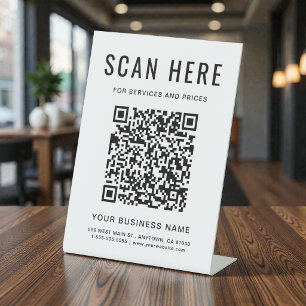 Expositor En L Código QR de Negocio en Mesa