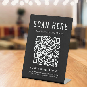 Expositor En L Código QR de Negocio Mesa Negro