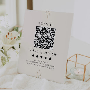 Expositor En L Código QR de negocio negro marfil de EVERLY Deja u