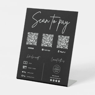 Expositor En L Código QR de Negocio para Pagar con Escaneo