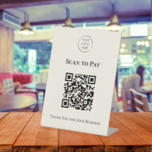 Expositor En L Código QR de pago de escaneo de logotipo comercial