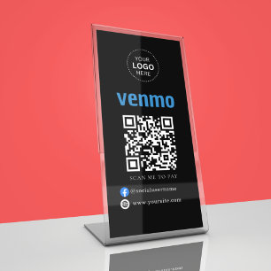 Expositor En L Código QR de pago de Venmo   Escanea para pagar lo