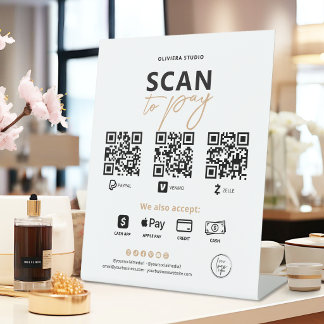 Expositor En L Código QR de pago elegante moderno para escanear