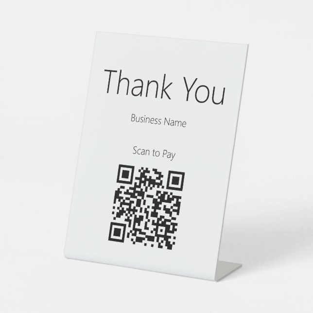 Expositor En L Código QR de Pago Escaneado en Blanco y Negro para (Anverso)