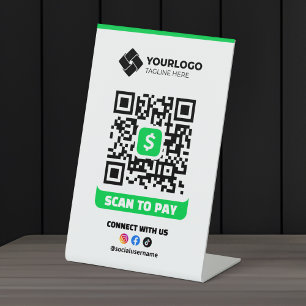 Expositor En L Código QR de pago para escanear y pagar Logotipo d