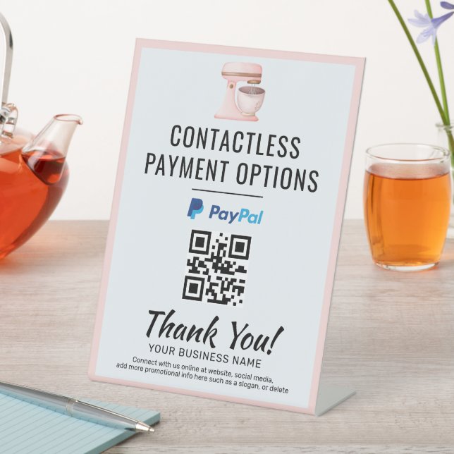 Expositor En L Código QR de pago sin contacto | PayPal | Panaderí (In Situ)