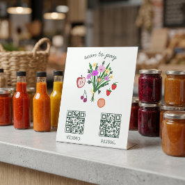 Expositor En L CÓDIGO QR DE PAGO Stand de granja Cabina de mercad