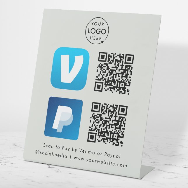 Expositor En L Código QR de Pago | Venmo & Paypal Escanee para Pa (Versatile digital payment tabletop signs for sales, retail stores, salons, pop-ups, events & more!)