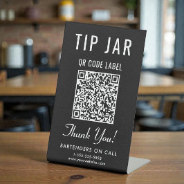 Expositor En L Código QR de propina en frasco negro para mesa