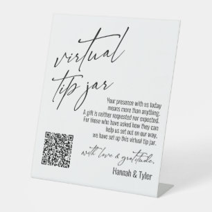 Expositor En L Código QR de propina virtual contemporáneo blanco