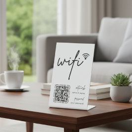 Expositor En L Código QR de red Wifi Blanco Moderno Empresarial