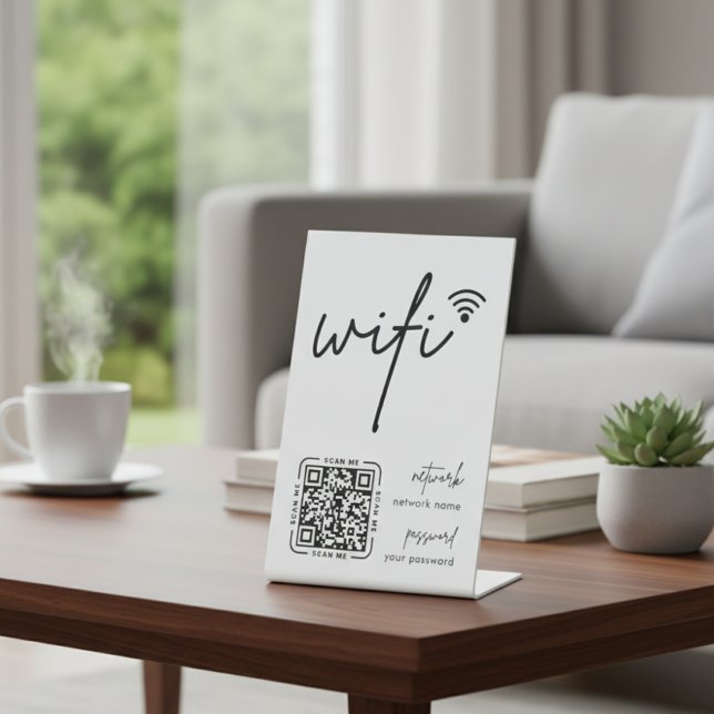Expositor En L Código QR de red Wifi Blanco Moderno Empresarial (Subido por el creador)