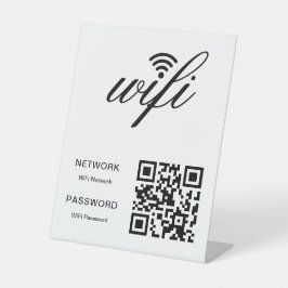 Expositor En L Código QR de Red Wifi de Marca Personalizada Blanc