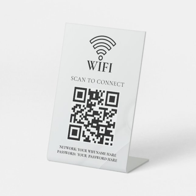 Expositor En L Código QR de red wifi empresarial personalizado (Anverso)
