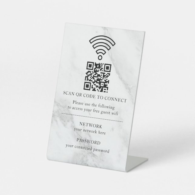 Expositor En L Código QR de red wifi empresarial personalizado (Anverso)