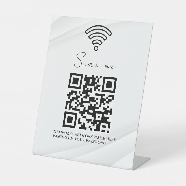 Expositor En L Código QR de red wifi empresarial personalizado (Anverso)