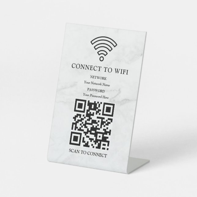 Expositor En L Código QR de red wifi empresarial personalizado (Anverso)