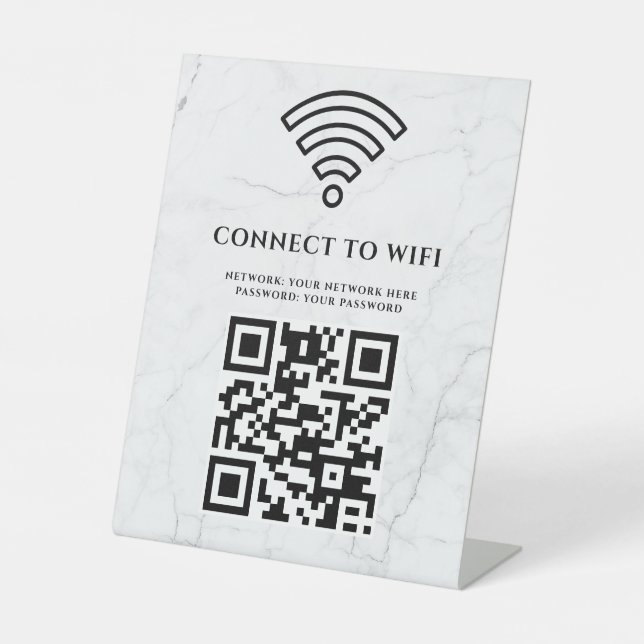 Expositor En L Código QR de red wifi empresarial personalizado (Anverso)
