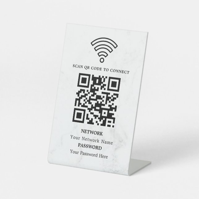 Expositor En L Código QR de red wifi empresarial personalizado (Anverso)