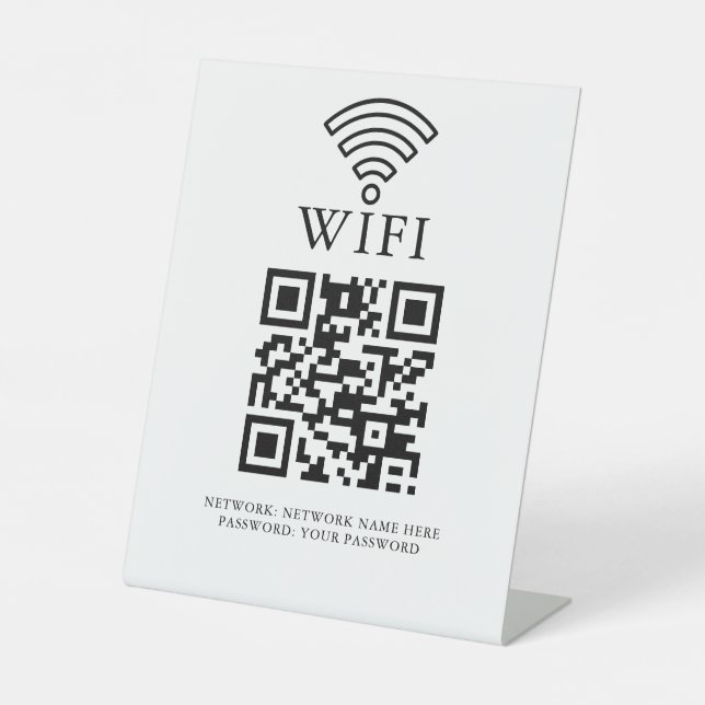 Expositor En L Código QR de red wifi empresarial personalizado (Anverso)