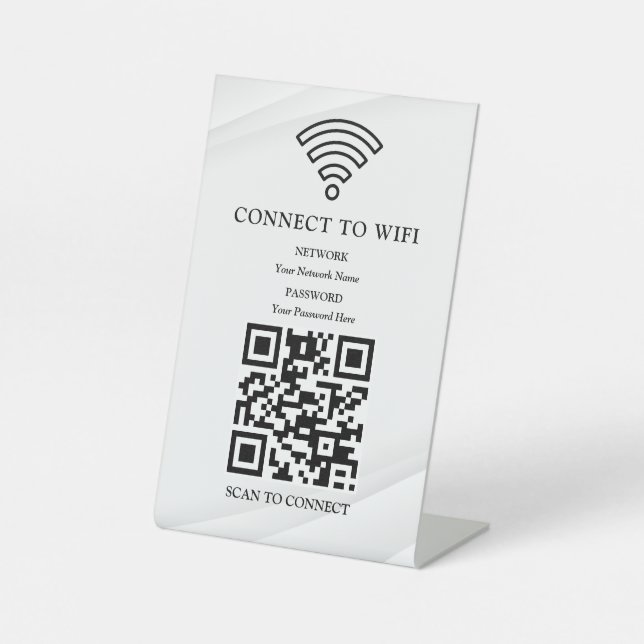 Expositor En L Código QR de red wifi empresarial personalizado (Anverso)