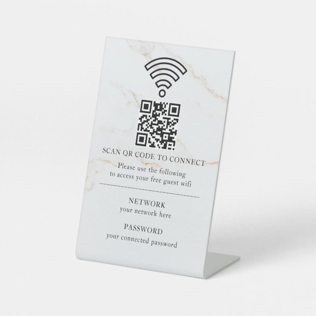 Expositor En L Código QR de red wifi empresarial personalizado (Anverso)
