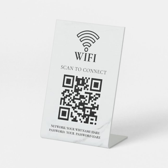 Expositor En L Código QR de red wifi empresarial personalizado (Anverso)