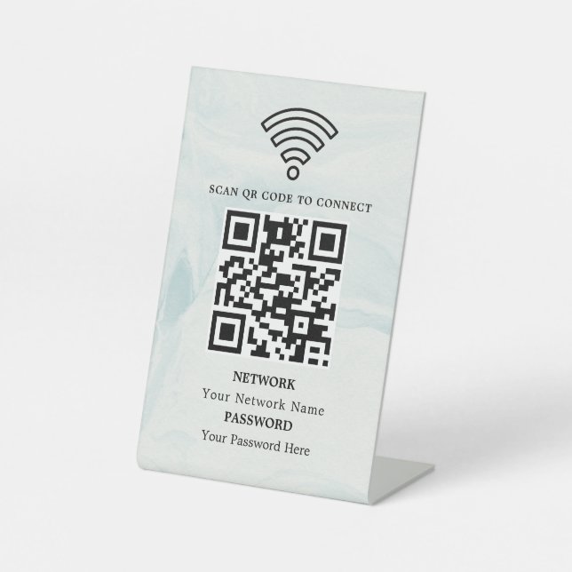 Expositor En L Código QR de red wifi empresarial personalizado (Anverso)