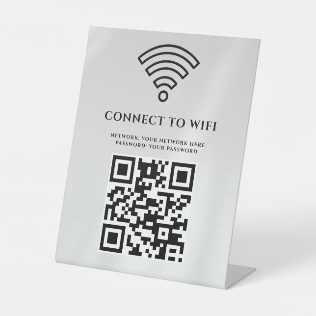 Expositor En L Código QR de red wifi empresarial personalizado (Anverso)