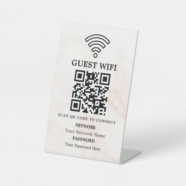 Expositor En L Código QR de red wifi empresarial personalizado (Anverso)