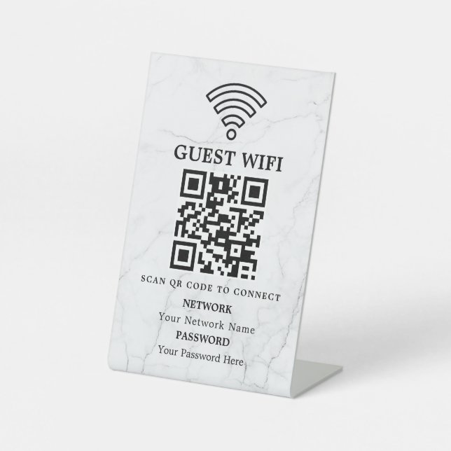 Expositor En L Código QR de red wifi empresarial personalizado (Anverso)