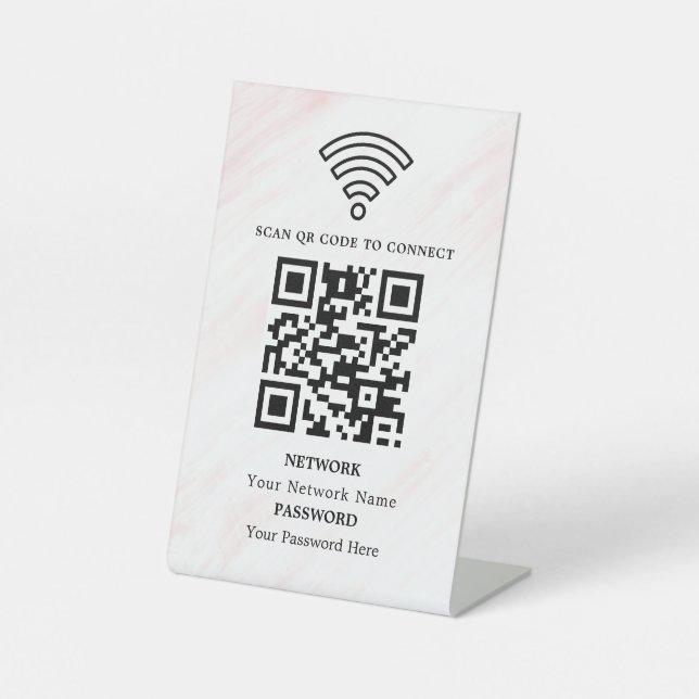 Expositor En L Código QR de red wifi empresarial personalizado (Anverso)