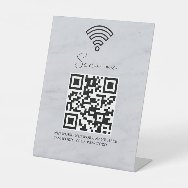 Expositor En L Código QR de red wifi empresarial personalizado (Anverso)