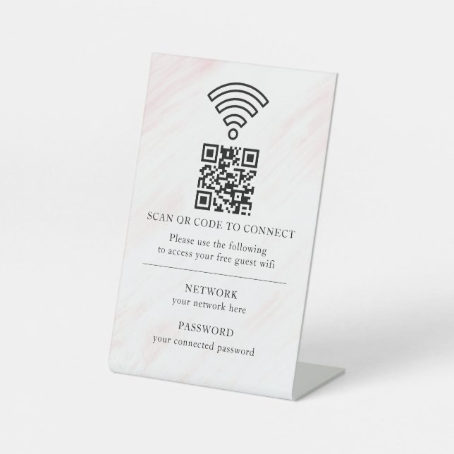 Expositor En L Código QR de red wifi empresarial personalizado (Anverso)