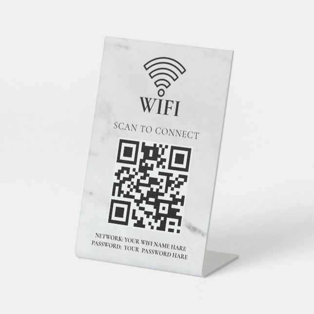 Expositor En L Código QR de red wifi empresarial personalizado (Anverso)